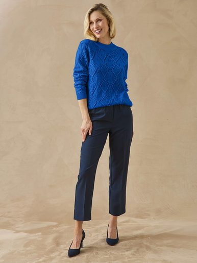 Pull col montant maille ajourée