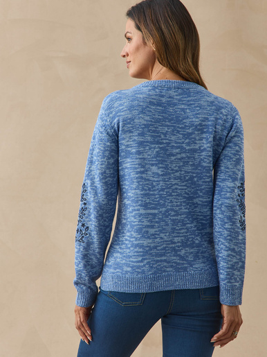 Pull manches brodées