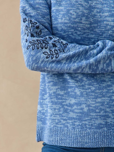 Pull manches brodées