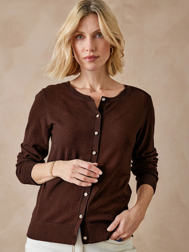 Cardigan raffiné boutons-bijoux