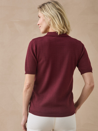 Pull col polo 50% laine mérinos