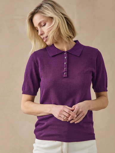 Pull col polo 50% laine mérinos
