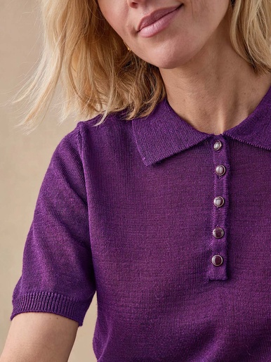 Pull col polo 50% laine mérinos