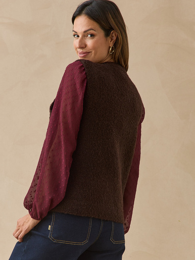 Gilet sans manches maille bouclette