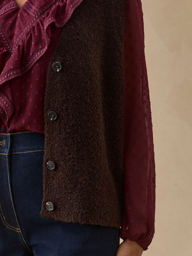Gilet sans manches maille bouclette