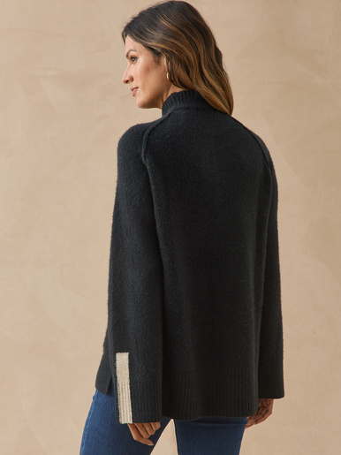 Pull col montant avec laine