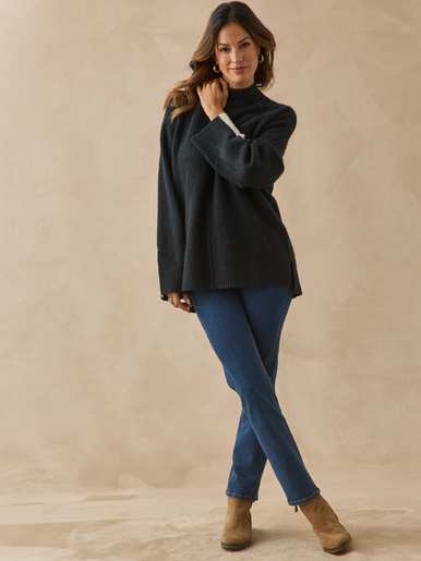 Pull col montant avec laine