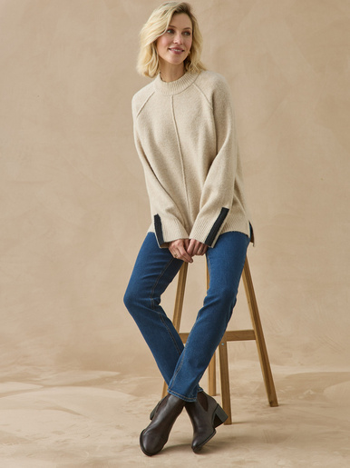 Pull col montant avec laine