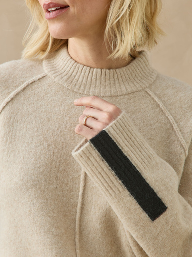 Pull col montant avec laine