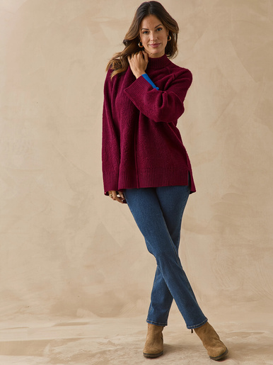 Pull col montant avec laine