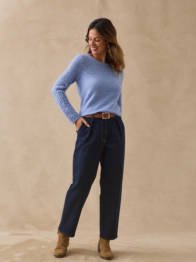 Pull avec jeu de points fantaisie