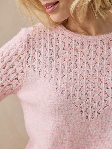 Pull avec jeu de points fantaisie