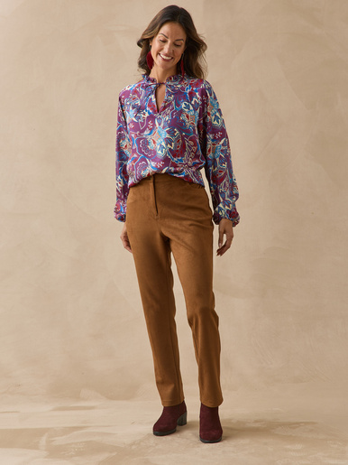 Blouse fluide col volanté