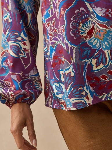 Blouse fluide col volanté