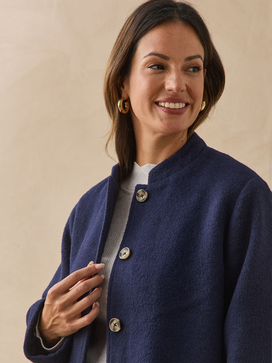 Manteau long avec écharpe amovible