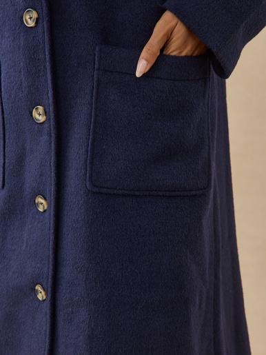 Manteau long avec écharpe amovible