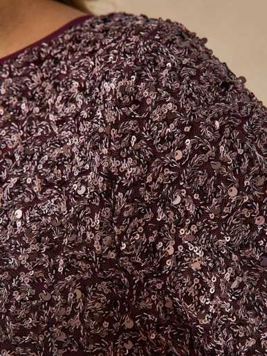 T-shirt à sequins col bateau