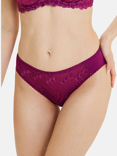 Culotte microfibre et broderie Narcisse - Sans Complexe - Fuchsia