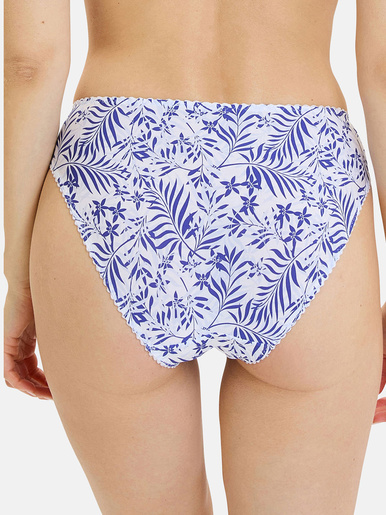 Culotte microfibre imprimée et dentelle