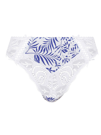 Culotte microfibre imprimée et dentelle