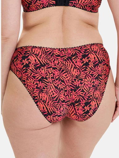 Culotte microfibre imprimée et dentelle