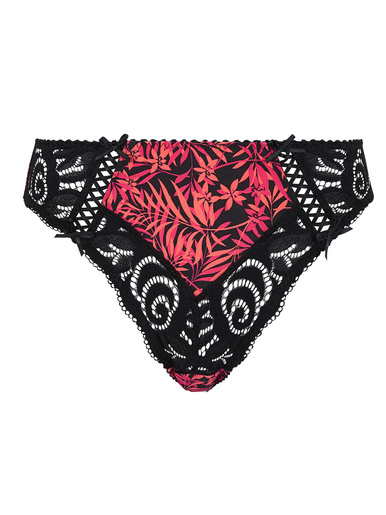 Culotte microfibre imprimée et dentelle