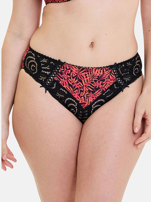 Culotte microfibre imprimée et dentelle