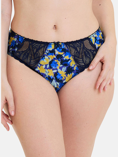 Culotte microfibre imprimée - Sans Complexe - Fleurs bleues, jaunes