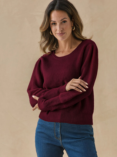 Pull manches en côtes anglaises