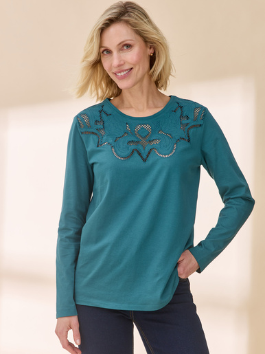 Tee-shirt brodé manches longues