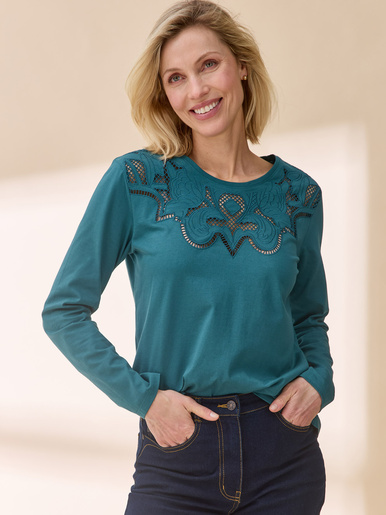 Tee-shirt brodé manches longues