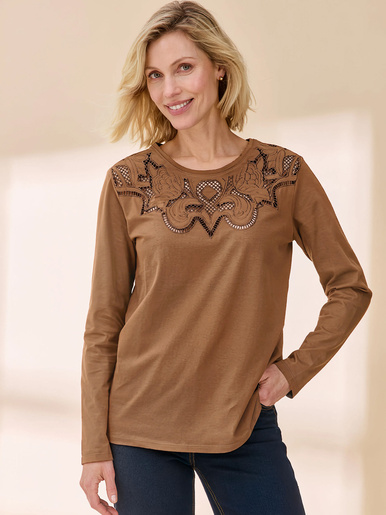 Tee-shirt brodé manches longues