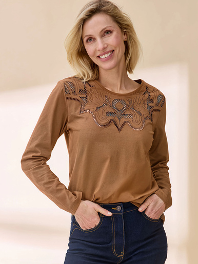 Tee-shirt brodé manches longues