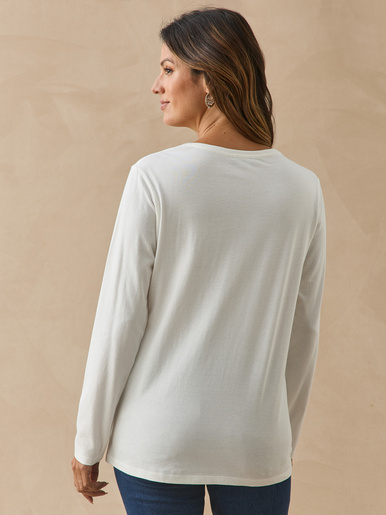 Tee-shirt brodé manches longues
