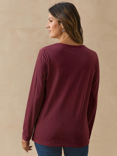Tee-shirt brodé manches longues
