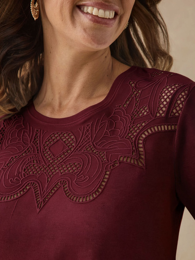 Tee-shirt brodé manches longues