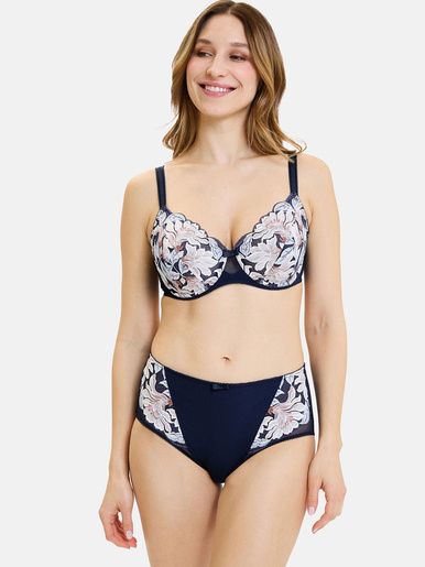 Culotte haute microfibre et dentelle