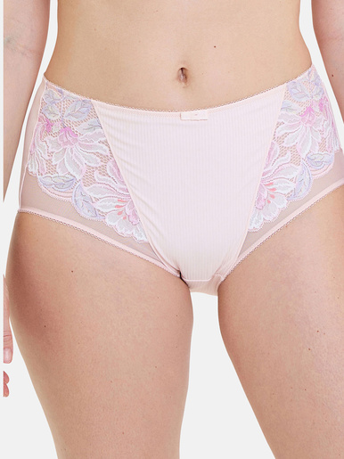 Culotte haute microfibre et dentelle - Sans Complexe - Poudré cosmétique
