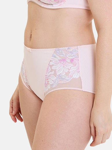 Culotte haute microfibre et dentelle