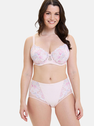 Culotte haute microfibre et dentelle
