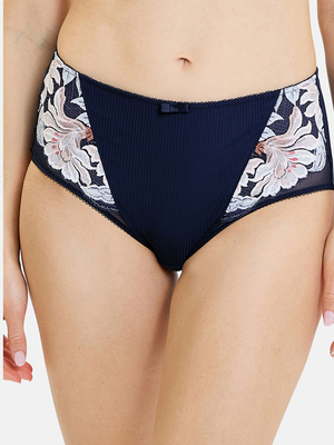 Culotte haute microfibre et dentelle