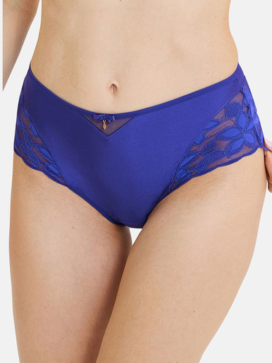 Culotte dentelle, tulle et microfibre - Sans Complexe - Bleu royal