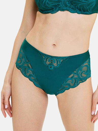 Culotte haute dentelle et microfibre
