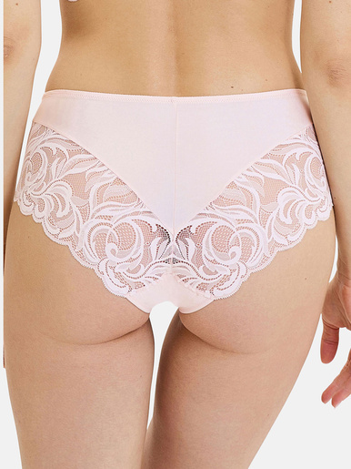 Culotte haute dentelle et microfibre