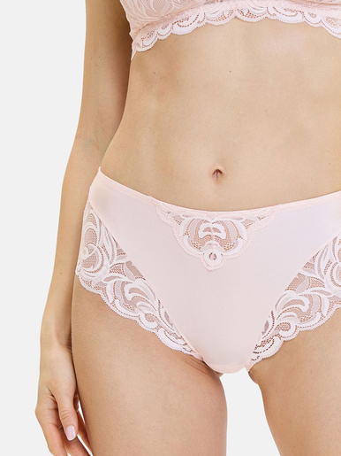 Culotte haute dentelle et microfibre