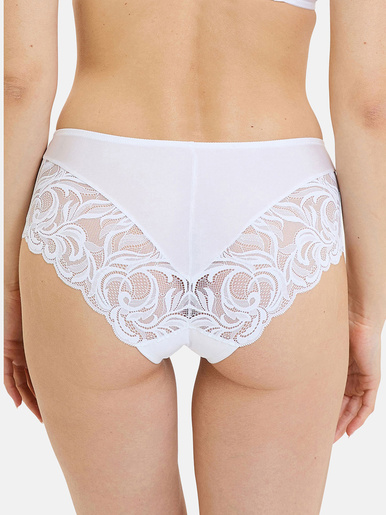 Culotte haute dentelle et microfibre