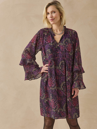 Robe ample courte col v