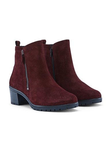 Boots cuir velours très larges