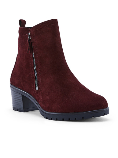 Boots cuir velours très larges