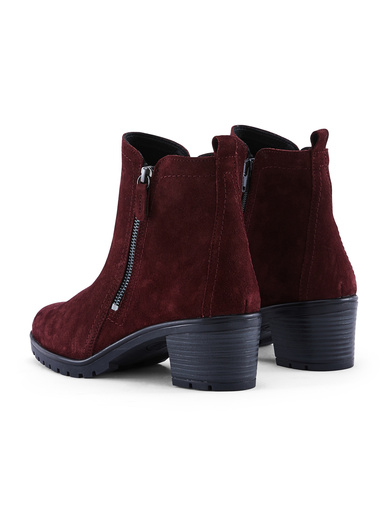 Boots cuir velours très larges